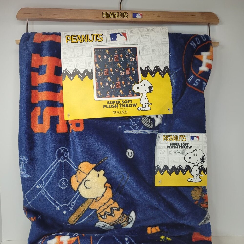 Peanuts x MLB Houston Astros Super Soft Plush Throw Blanket 60 x 70 – Snoopy Cha